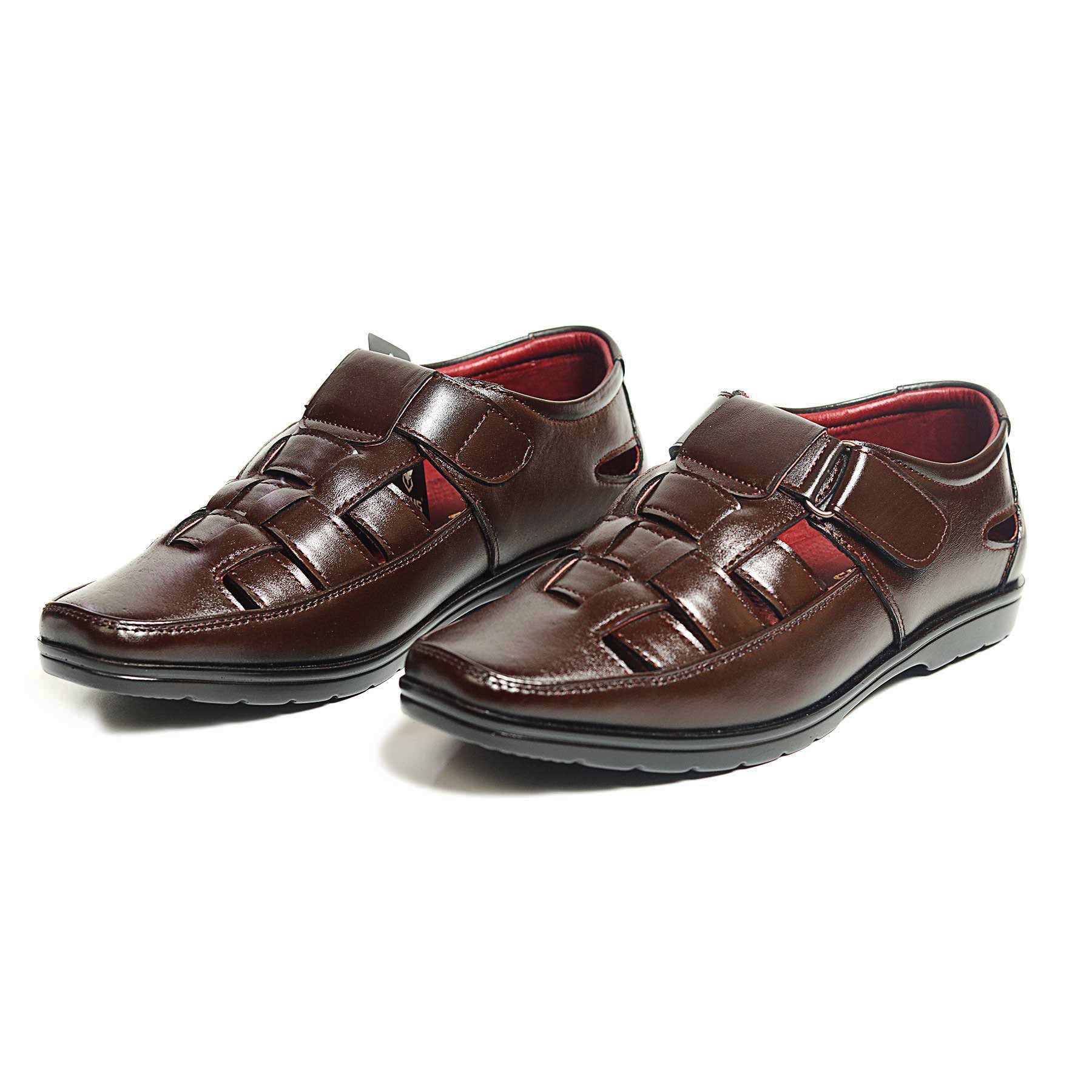 Zays Leather Premium Close Sandal For Men (Chocolate) - SF83