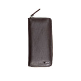 Zays Premium Leather Multifunctional Long Mobile Wallet for Unisex - Dark Chocolate - WL32