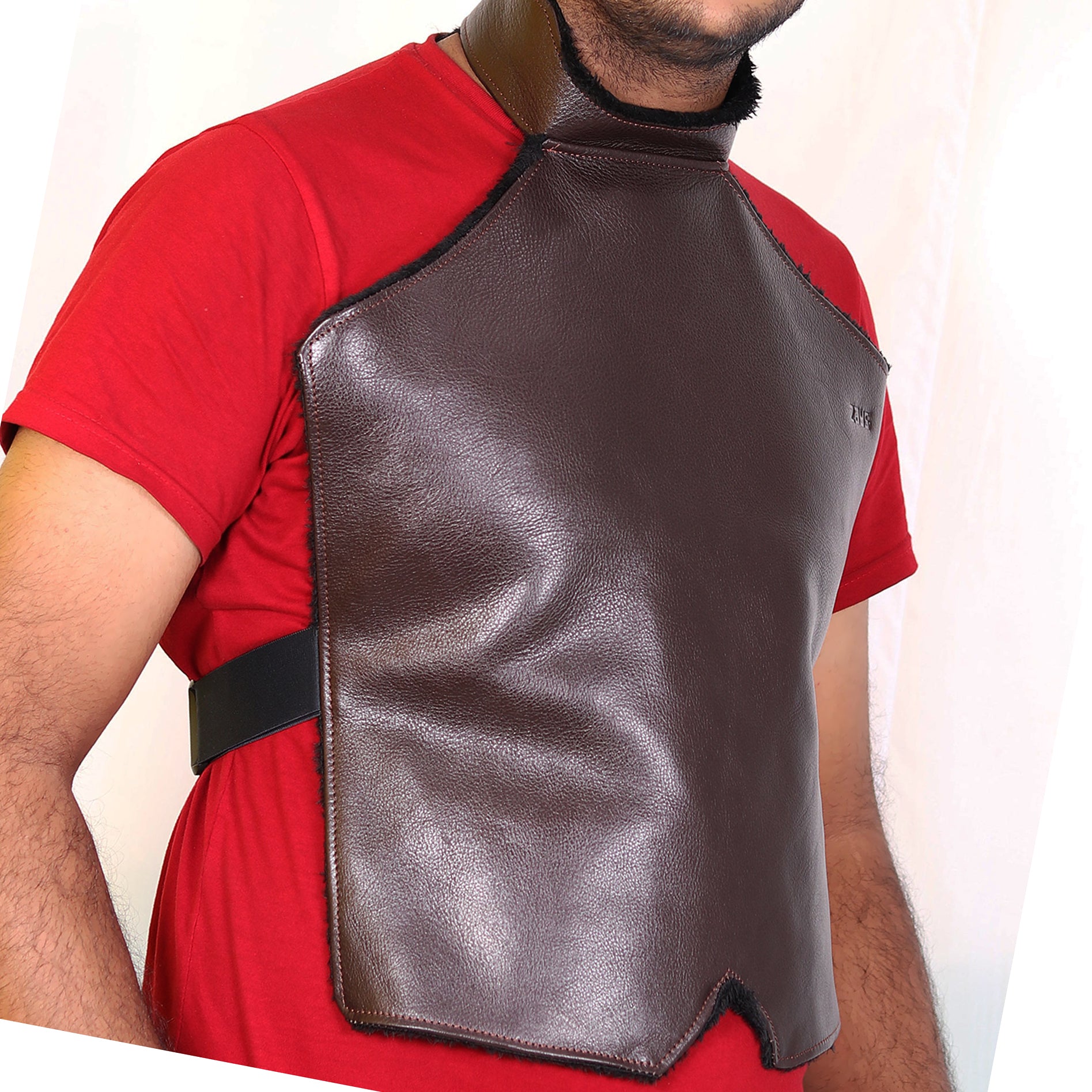 Zays Premium Leather Chest Guard Winter Protection For Biker (Chocolate) -  ZAYSCG02 - Chocolate