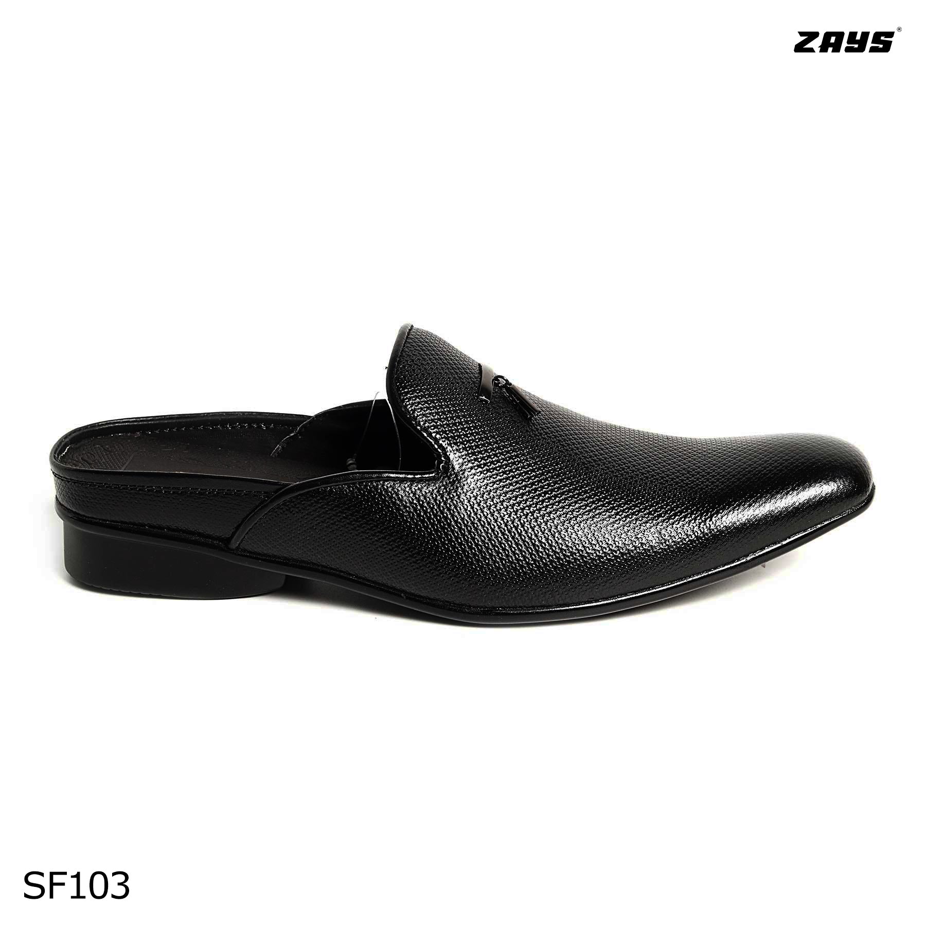 Zays Leather Premium Half Shoe For Men (Black) - SF103