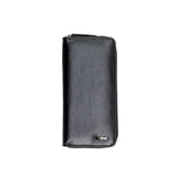 Zays Premium Leather Multifunctional Long Mobile Wallet for Unisex - Black - WL34