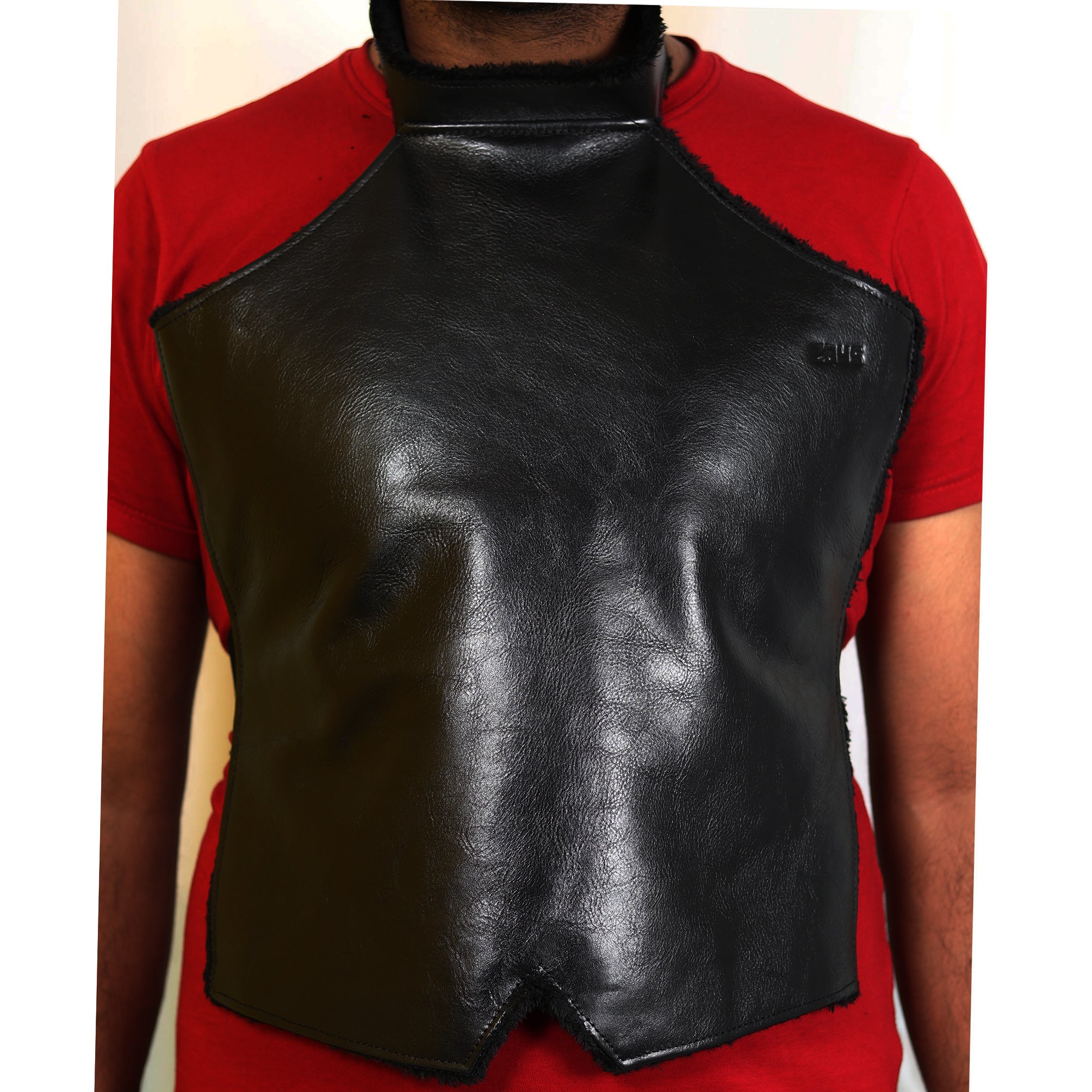 Zays Premium Leather Chest Guard Winter Protection For Biker (Black) - ZAYSCG01