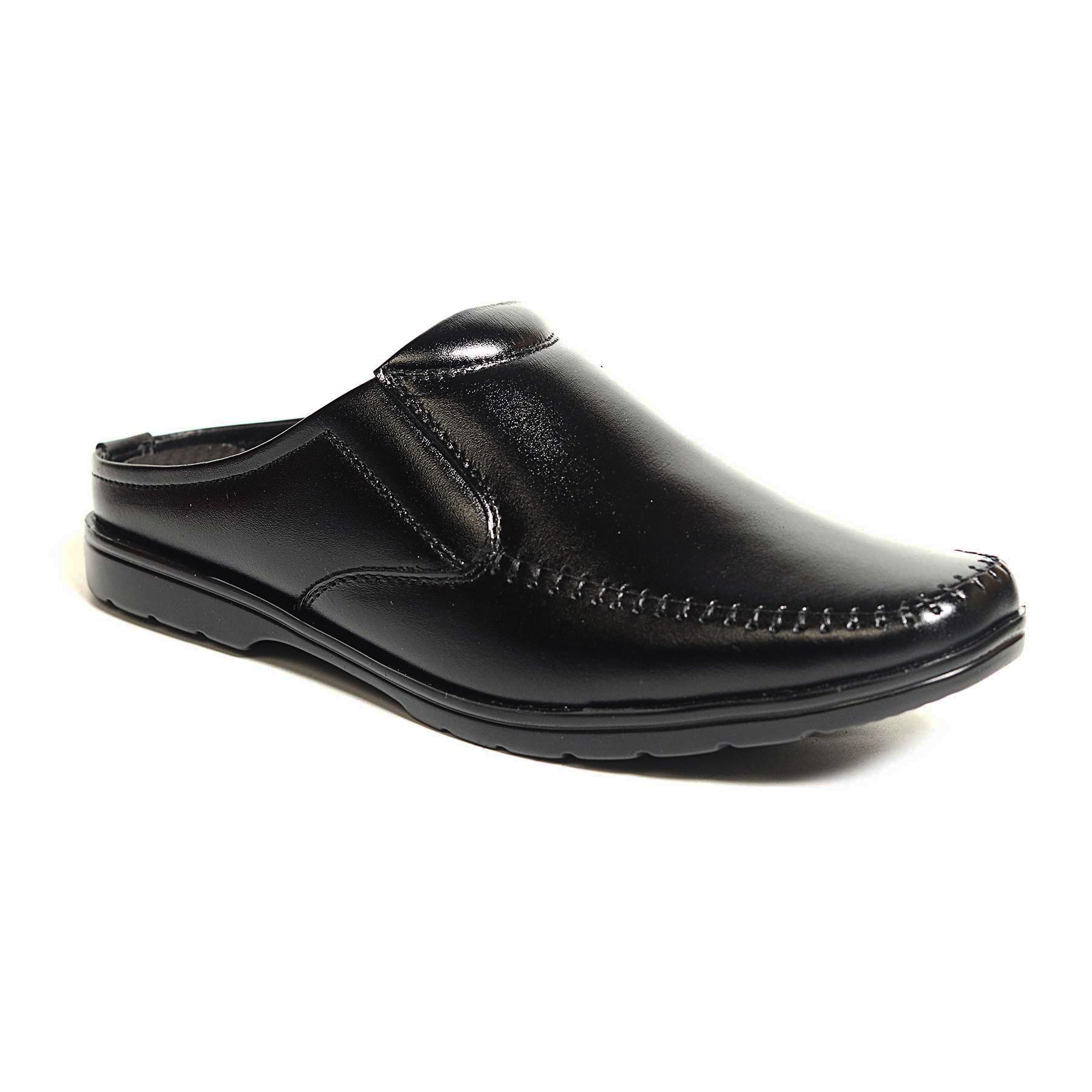 Zays Leather Premium Half Shoe For Men (Black) - SF88