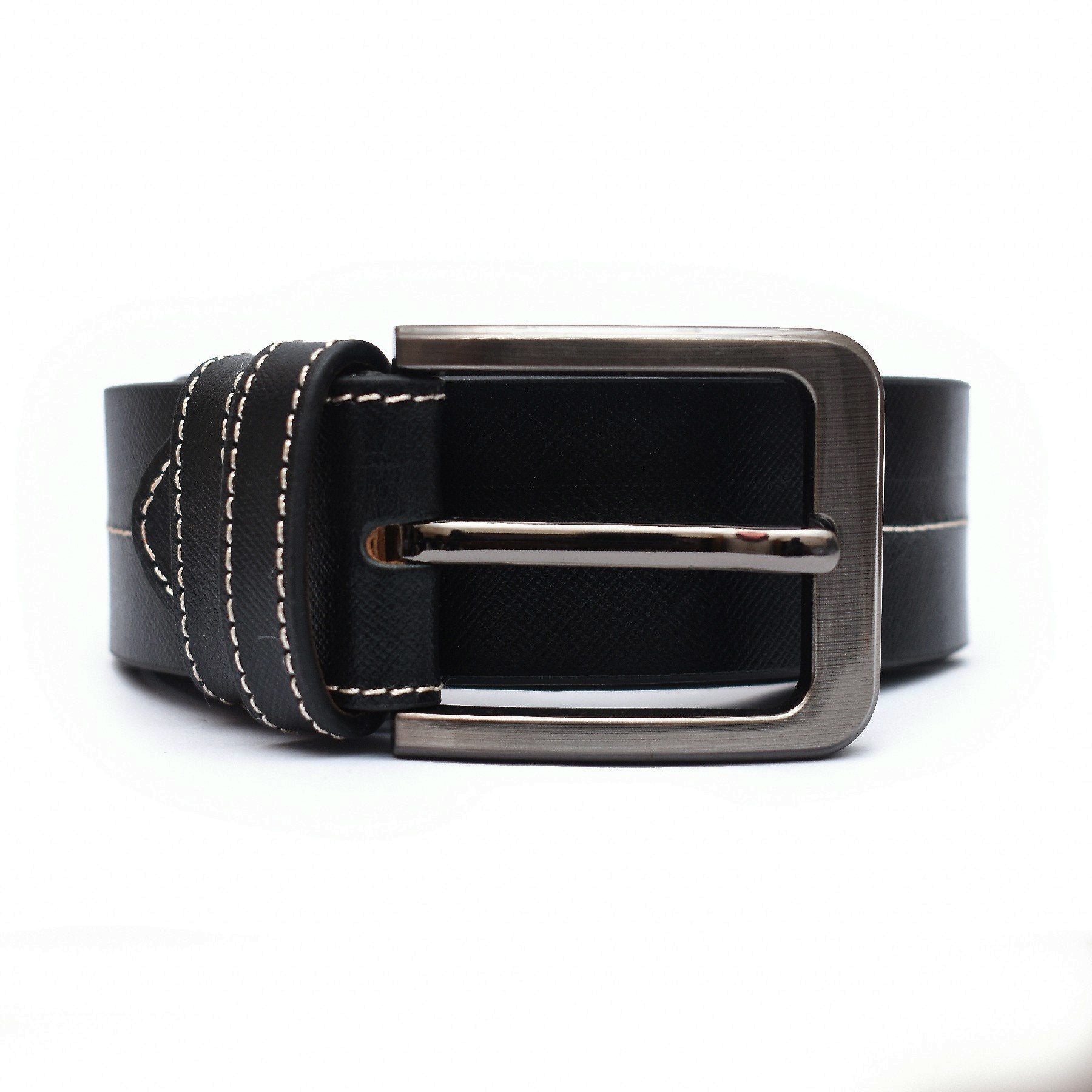 Zays Premium Saffiano leather Belt for Men - (Black) ZAYSBL23