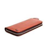 Zays Premium Leather Multifunctional Long Mobile Wallet for Unisex - Red Brown - WL33