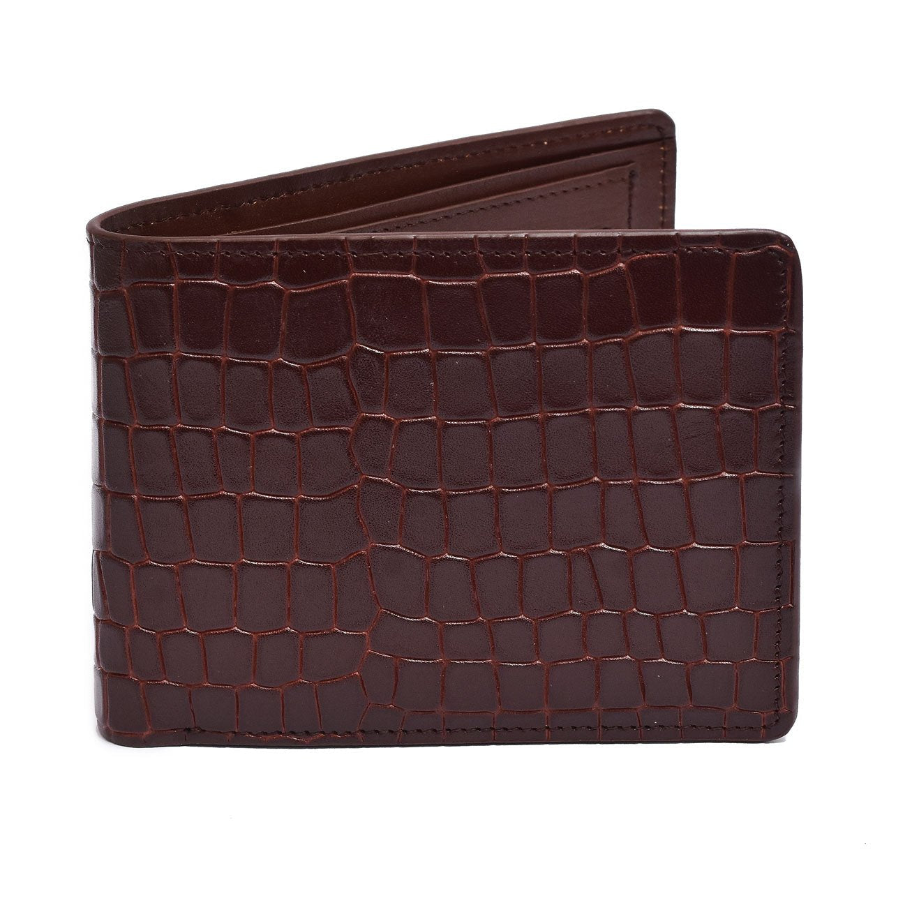 Zays Crocodile Embossed leather Wallet - (Chocolate) WL09