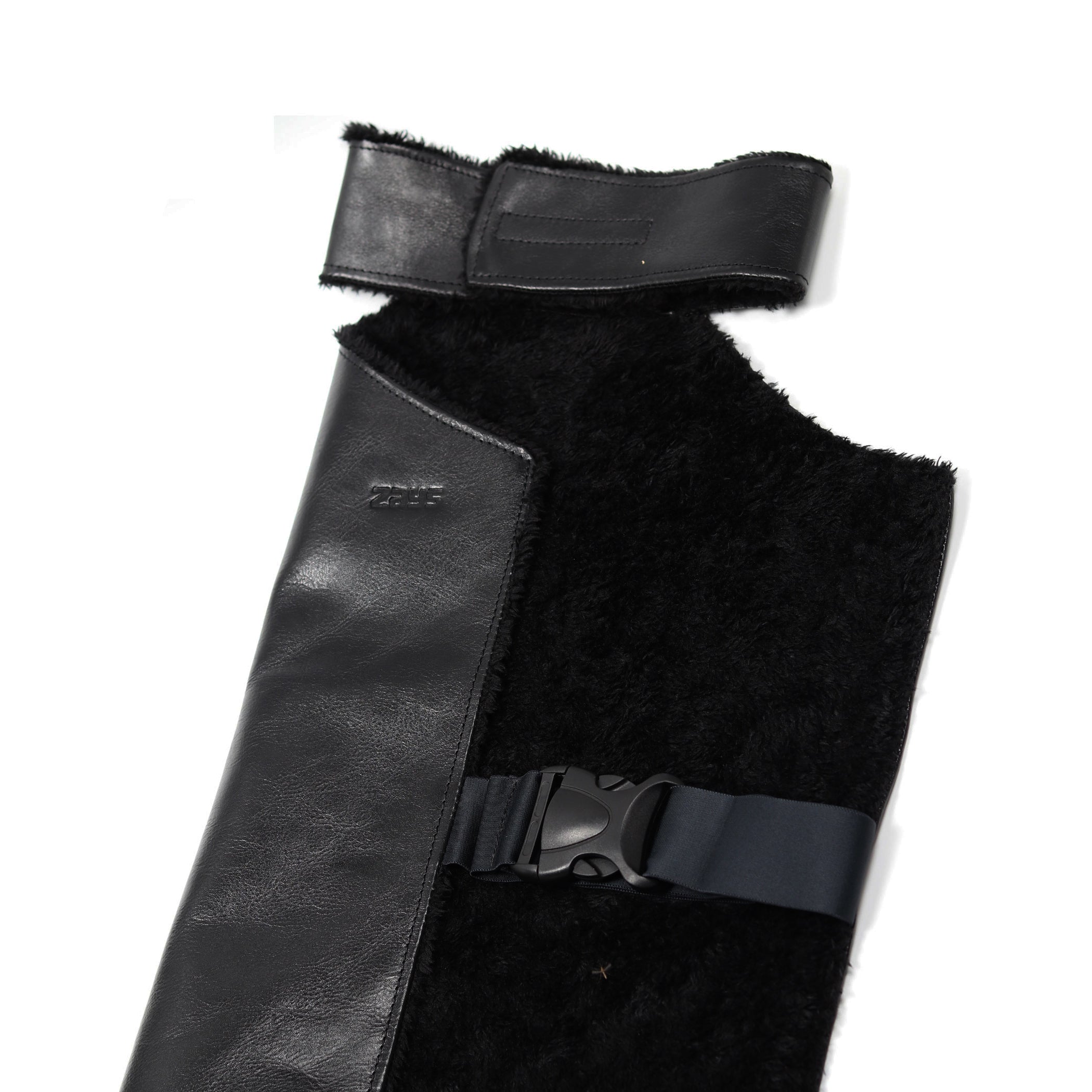 Zays Premium Leather Chest Guard Winter Protection For Biker (Black) - ZAYSCG01