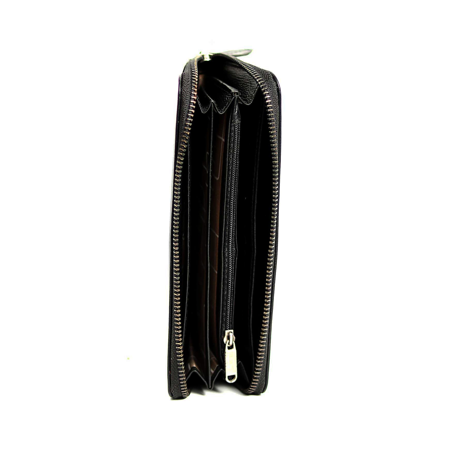Zays Premium Leather Multifunctional Long Mobile Wallet for Unisex - Black - WL31