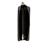 Zays Premium Leather Multifunctional Long Mobile Wallet for Unisex - Black - WL34
