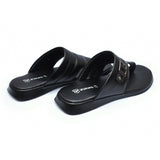 Zays Leather Sandal For Men (Black) - ZAYS-A-68
