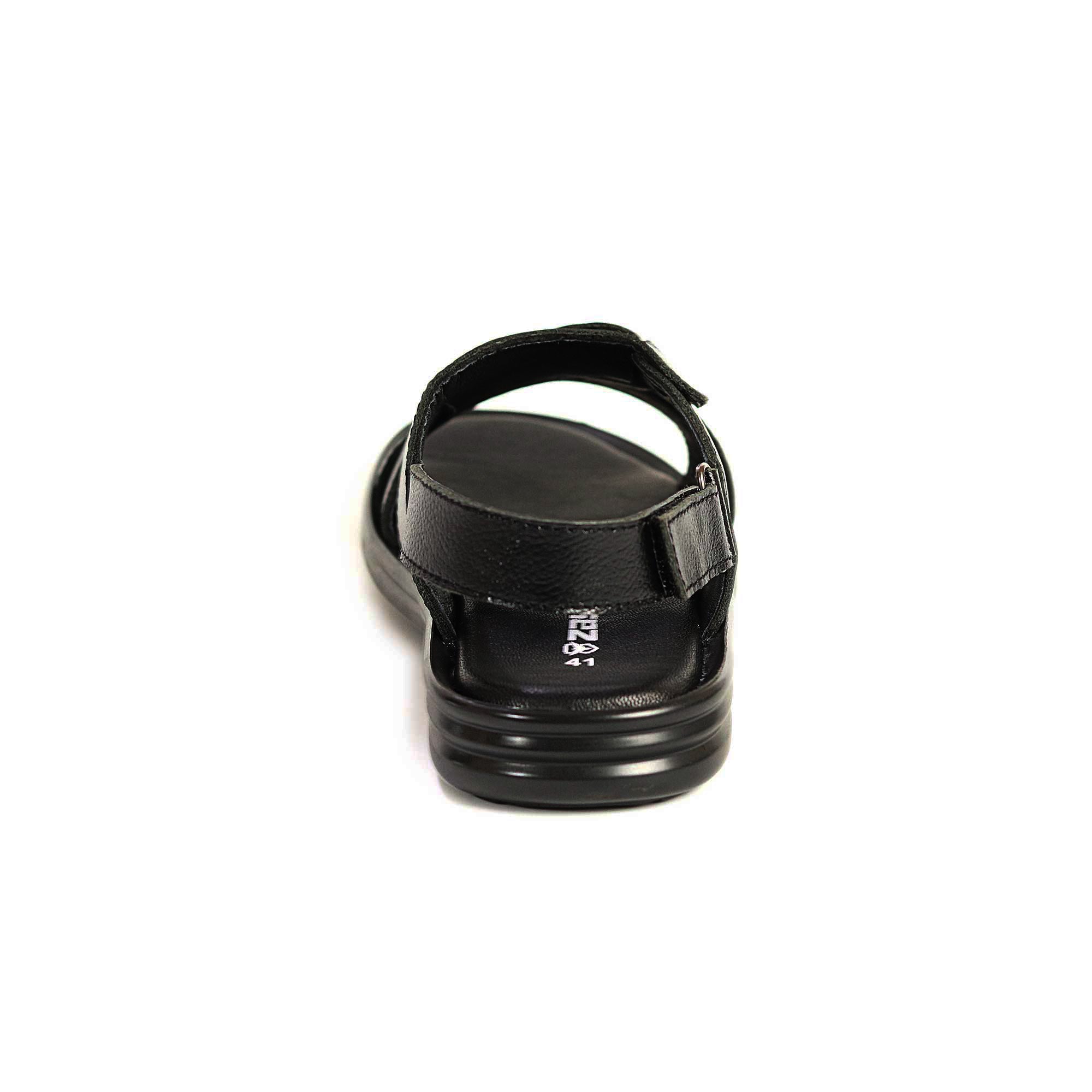 Zays Leather Sandal For Men (Black) - AD68