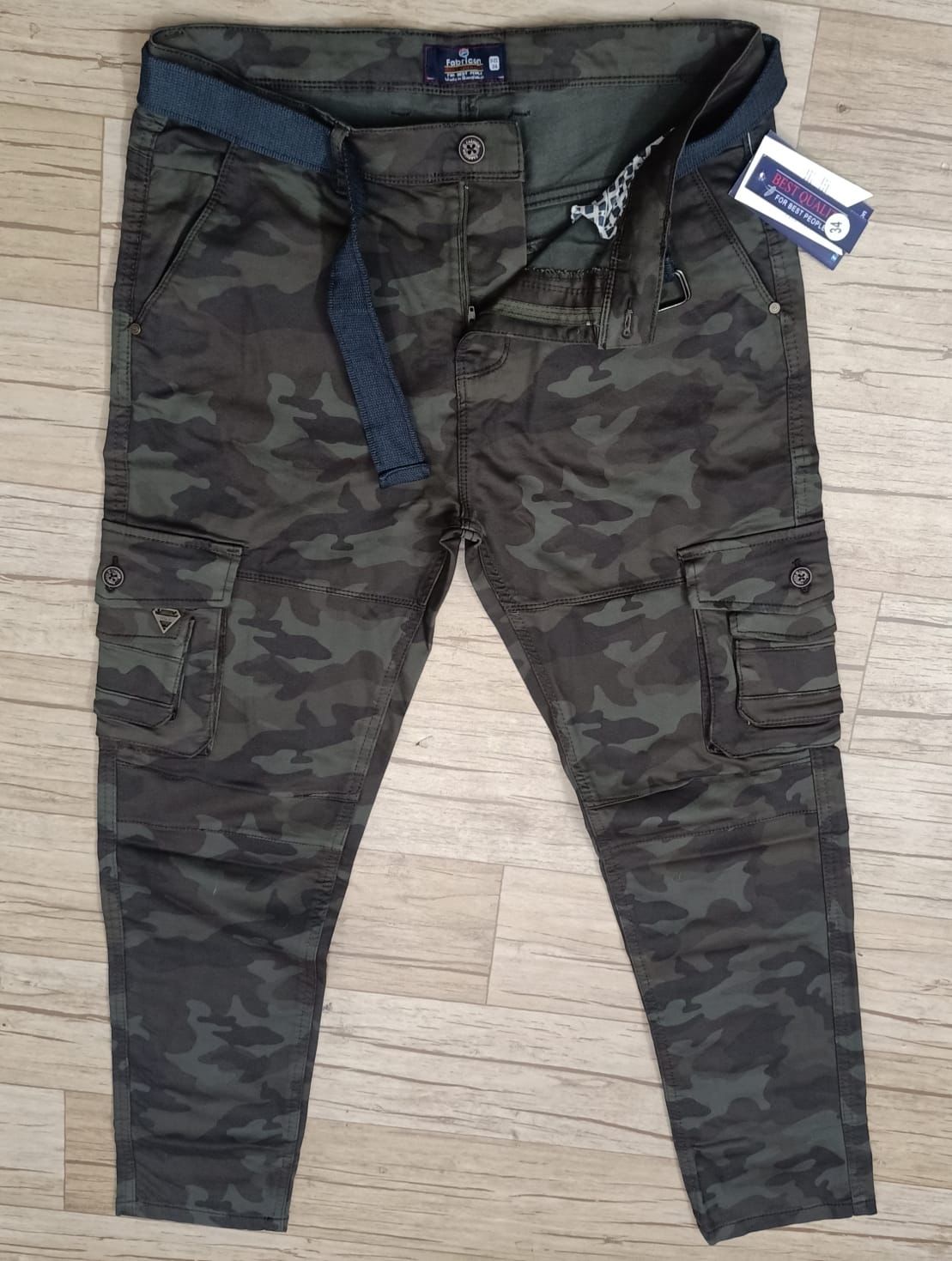 Super Premium Cargo Pants (6 pockets) For Men (SC05) - Army Green