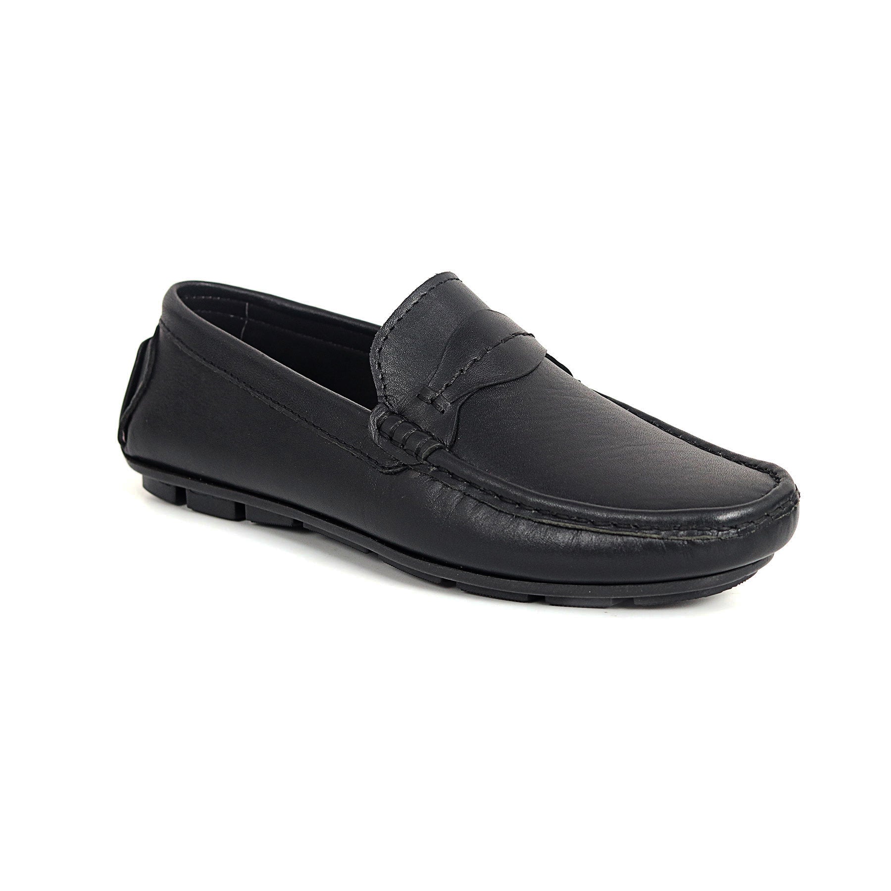 Zays Leather Loafer Shoe For Men (Black) - ZAYSSF35