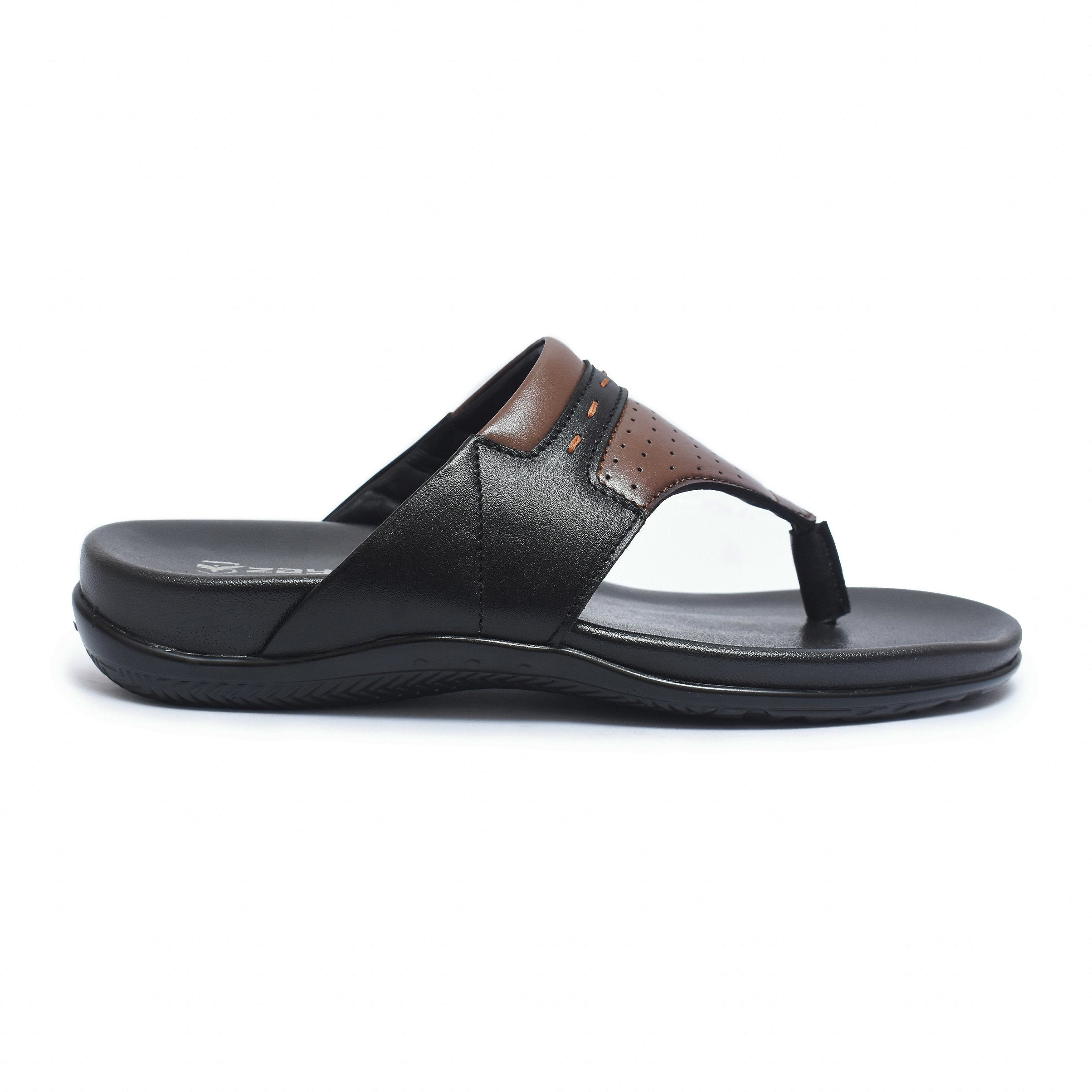 Zays Premium Leather Sandal For Men (Black) - ZAYS-A-78