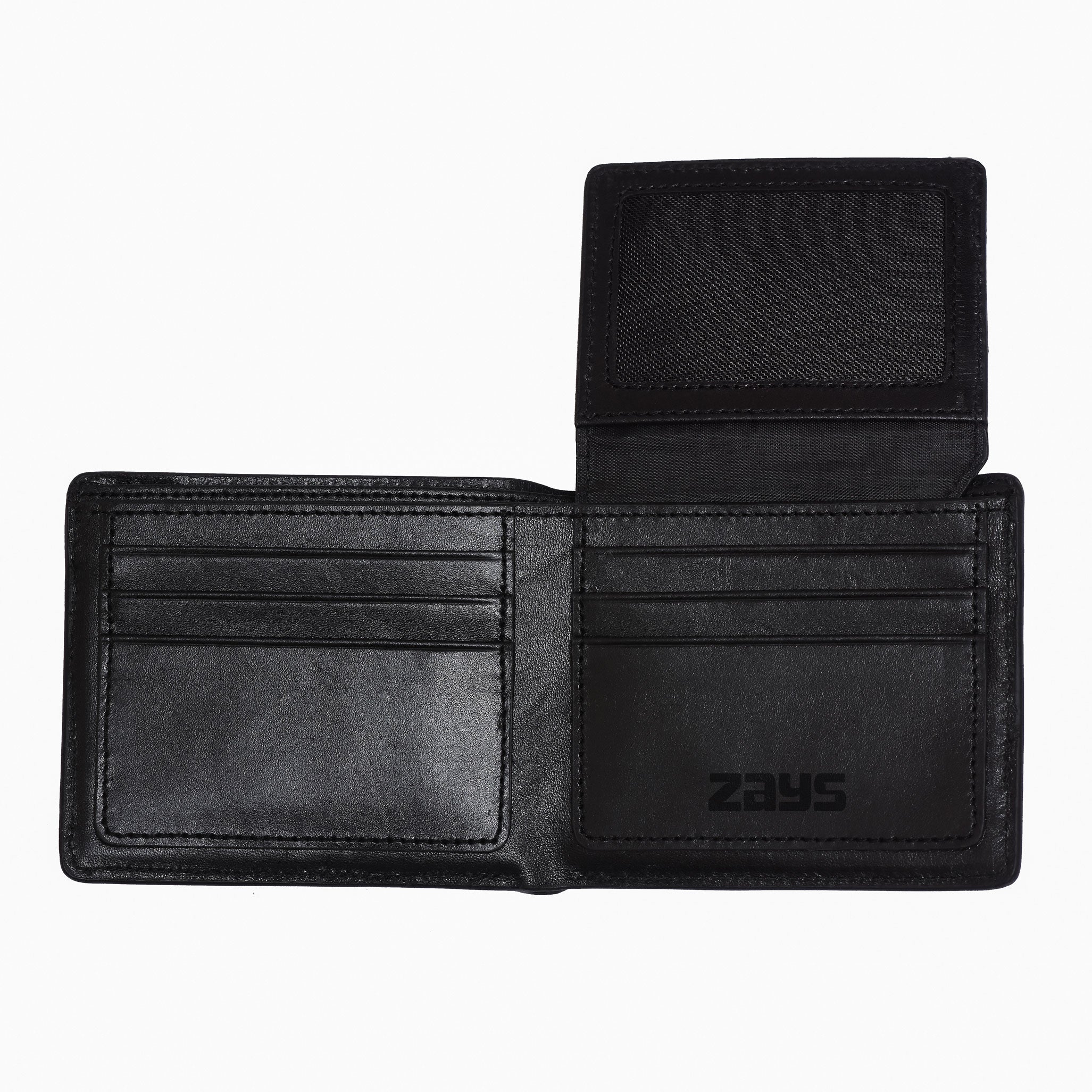 Zays Premium Leather Multifunctional Short Wallet for Men - Black (ZAYSWL21)
