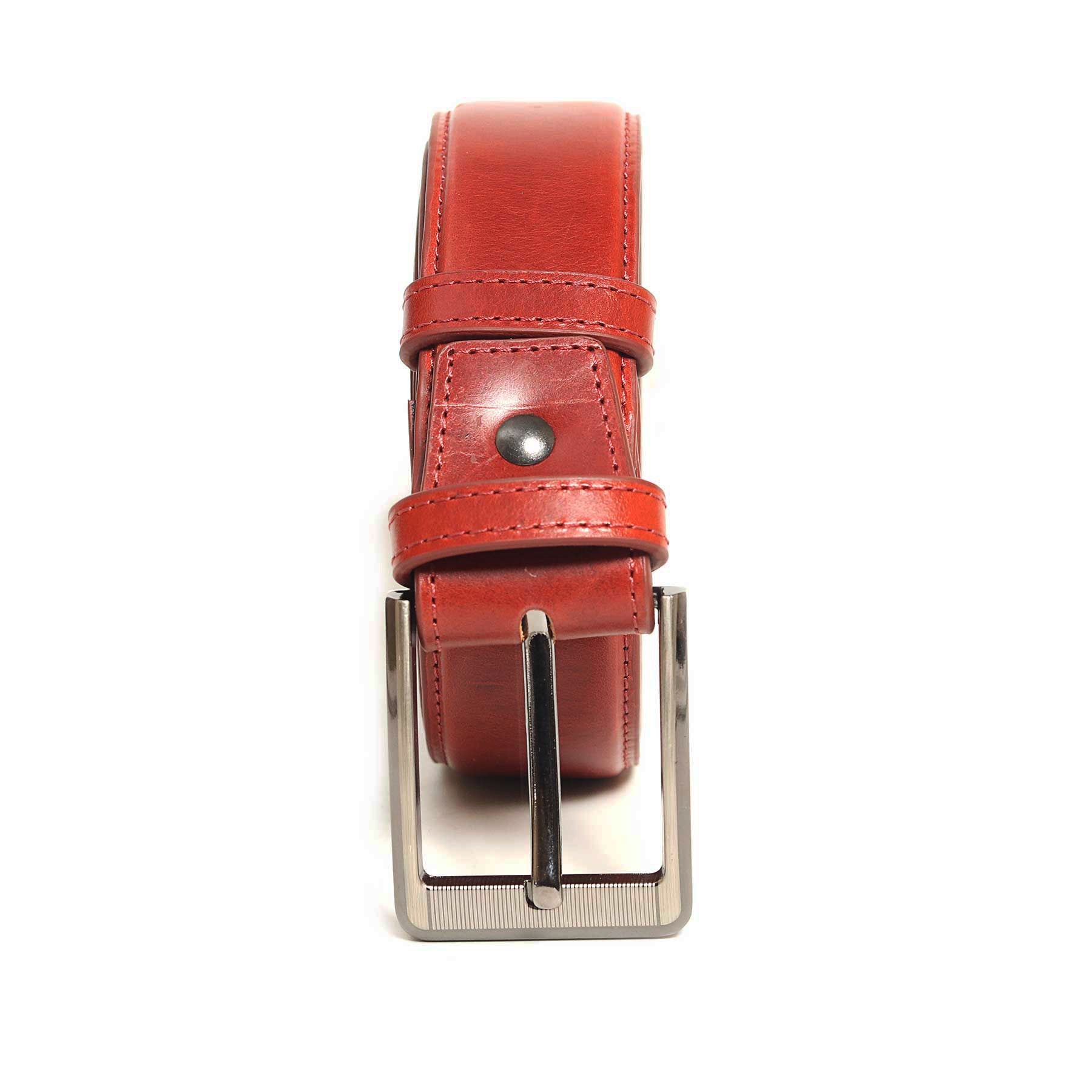 Zays Oil Pull Up Leather Belt For Men (Red Brown) - BL28