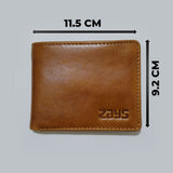 Zays Oil Pull Up Leather Short Wallet for Men - Brown (ZAYSWL18)