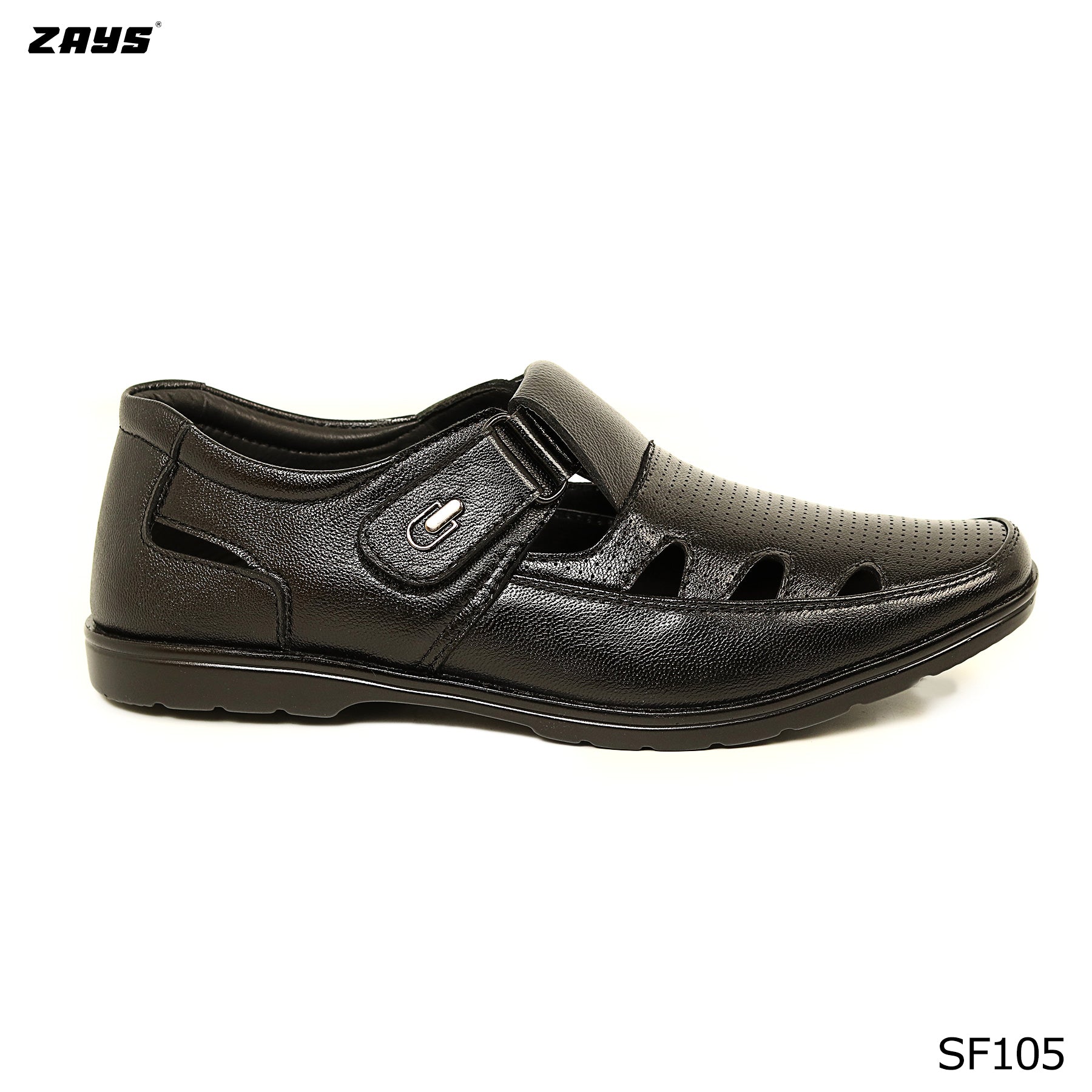 Zays Leather Premium Casual Shoe For Men (Black) - SF105