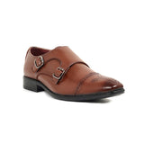 Zays Premium Leather Double Monk Strap Formal Shoe For Men (Brown) - ZAYSSF40