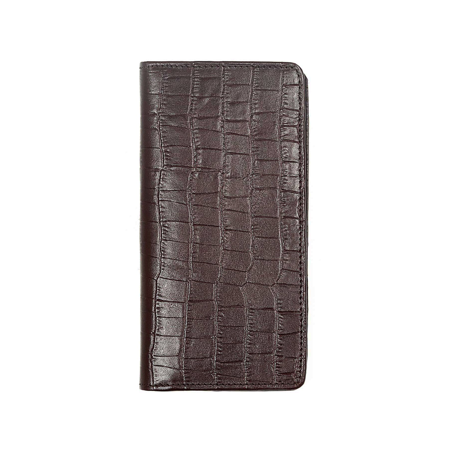 Zays Premium Leather Multifunctional Long Mobile Wallet for Men - Dark Chocolate (ZAYSWL30)