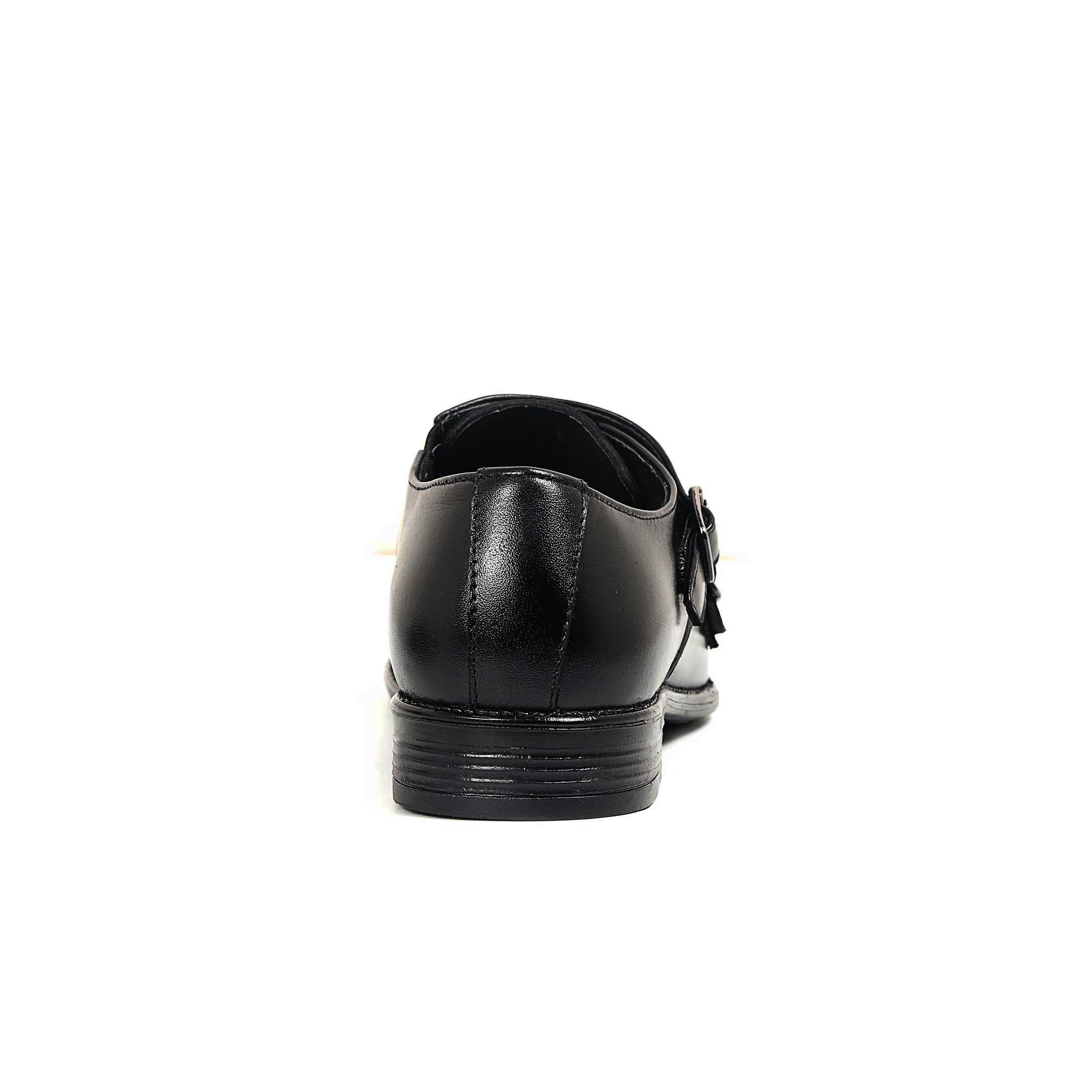 Zays Premium Leather Double Monk Strap Formal Shoe For Men (Black) - ZAYSSF39