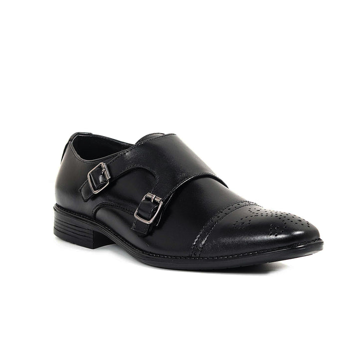 Zays Premium Leather Double Monk Strap Formal Shoe For Men (Black) - ZAYSSF39