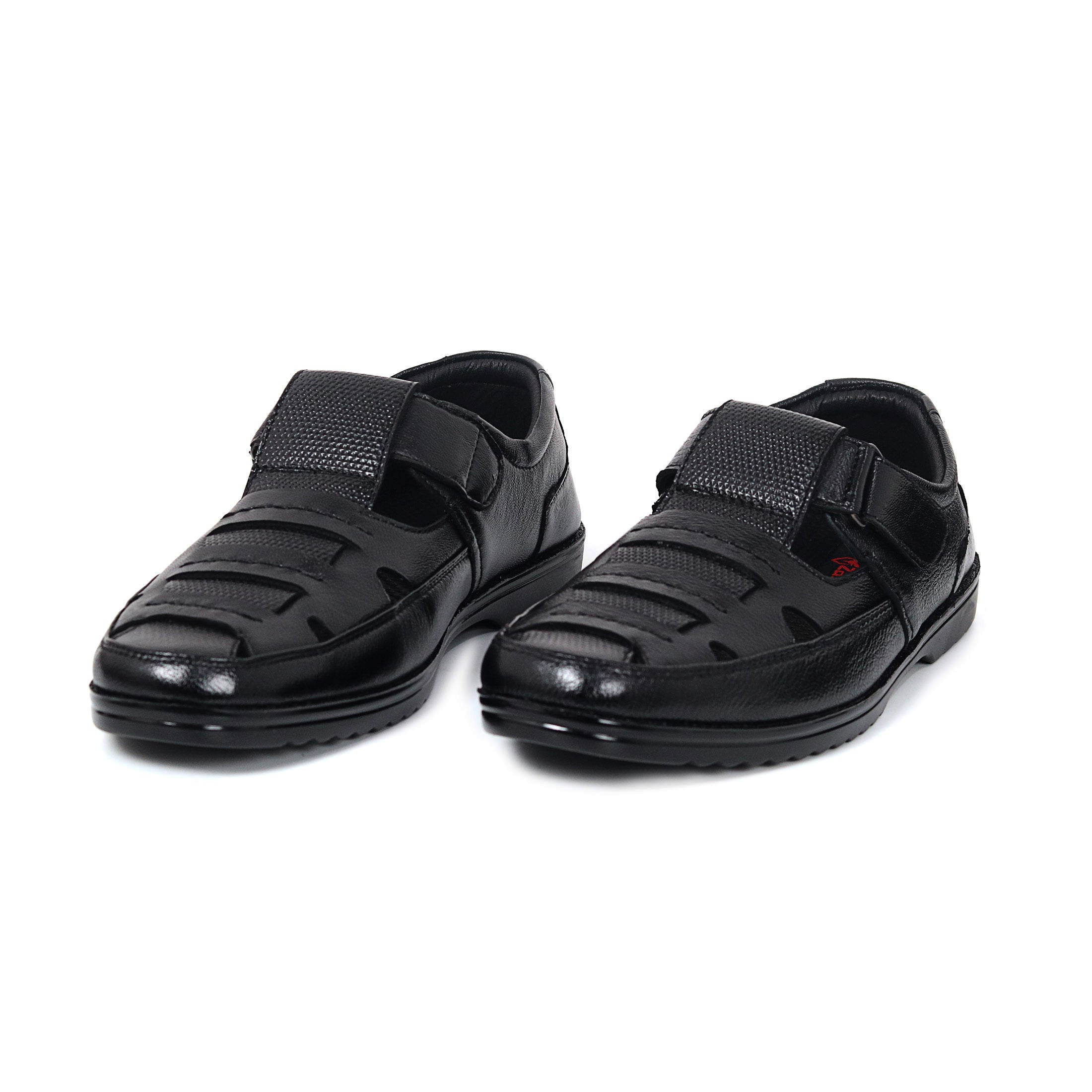 Zays Premium Leather Close Sandal For Men (Black) - ZAYSSF32