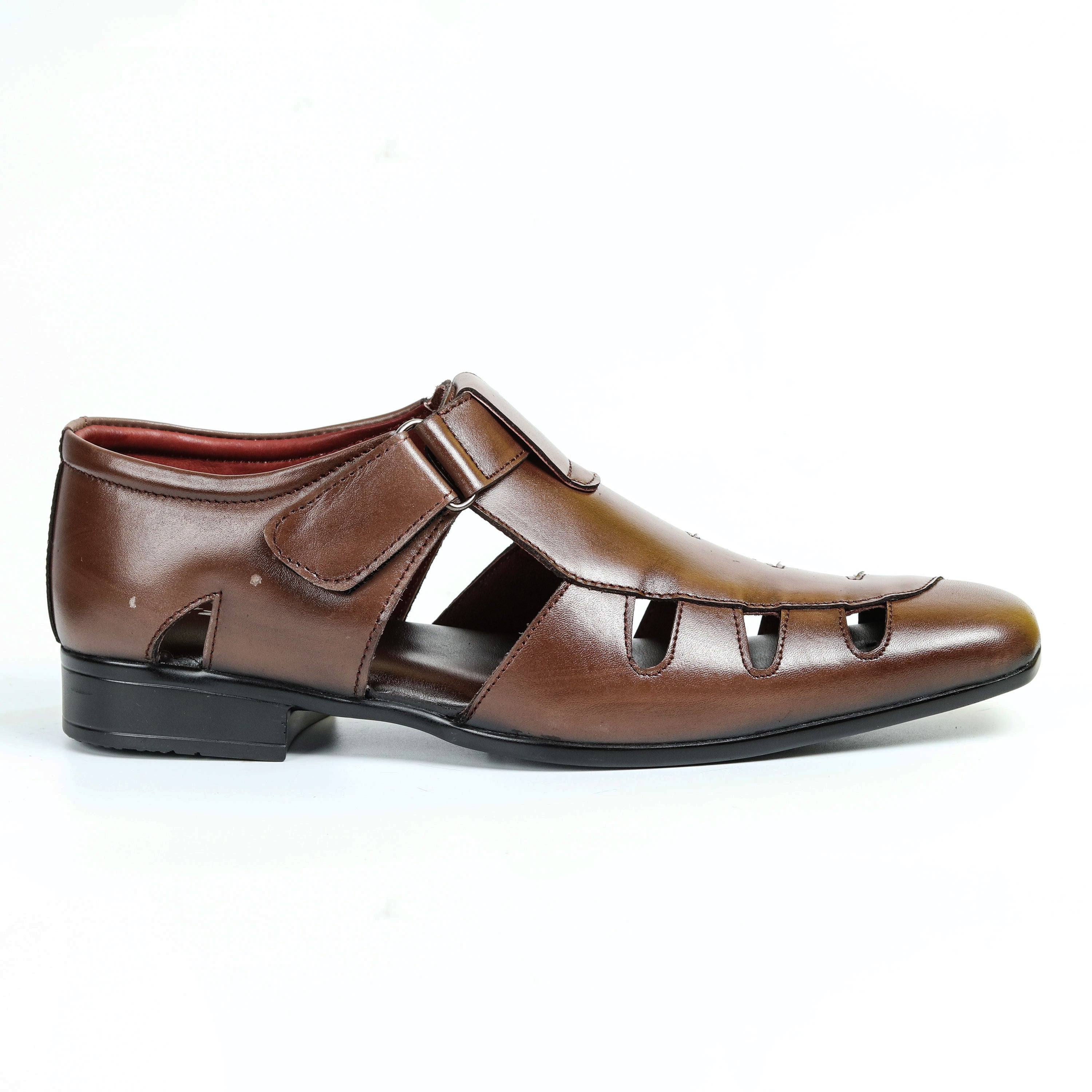 Zays Leather Premium Close Sandal For Men (Brown) - ZAYSSF12