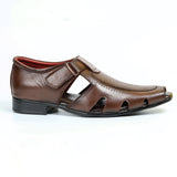 Zays Leather Premium Close Sandal For Men (Brown) - ZAYSSF06