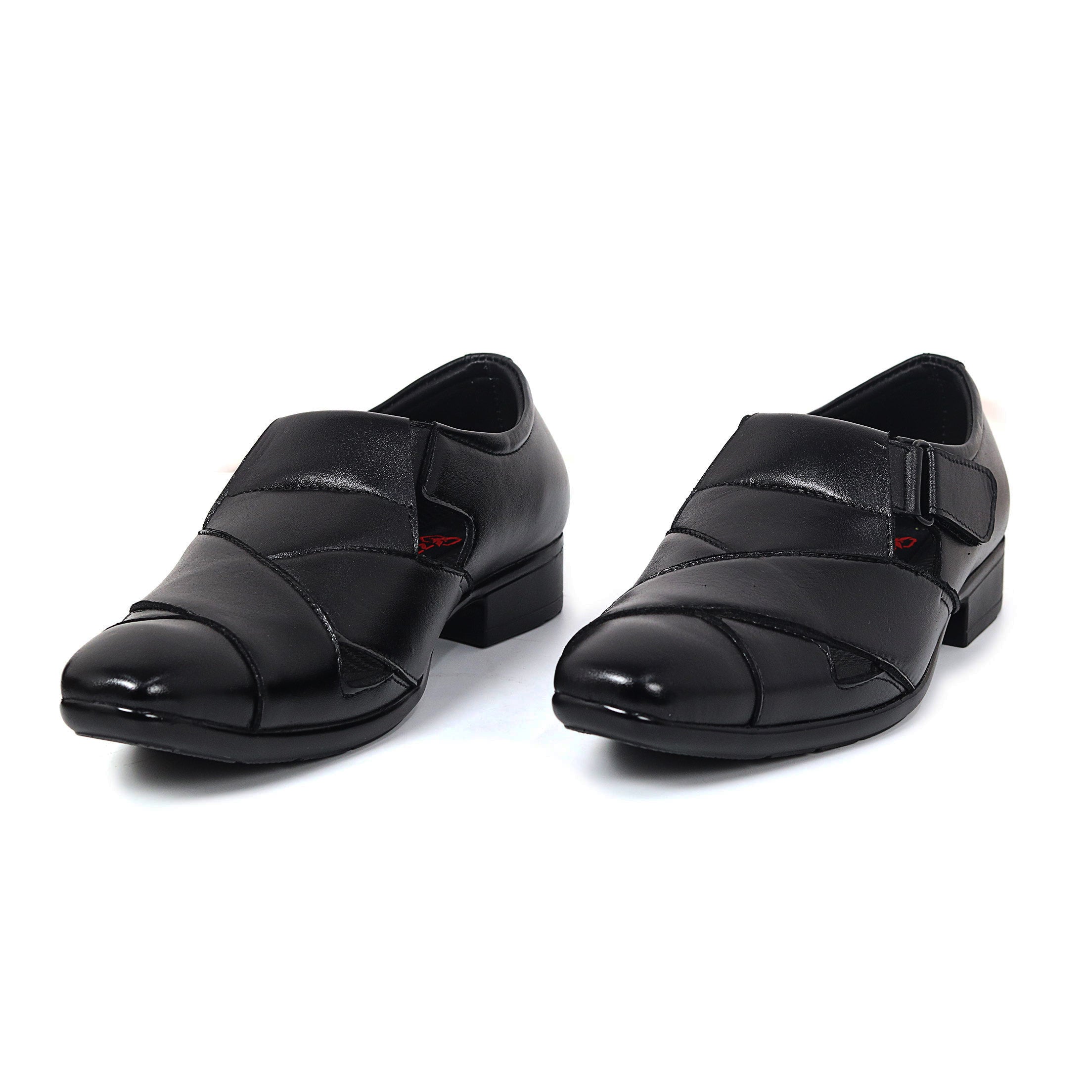Zays Premium Leather Close Sandal For Men (Black) - ZAYSSF34
