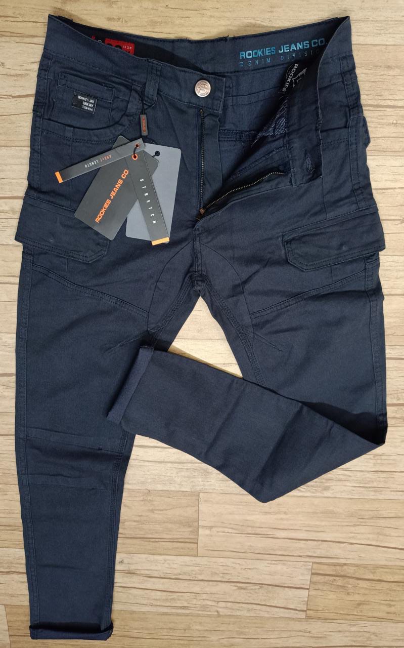 Super Premium Cargo Pants (6 pockets) For Men (KP02) - Dark Blue