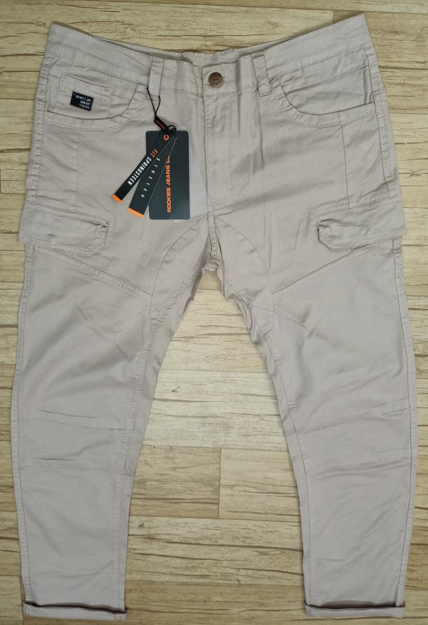 Super Premium Cargo Pants (6 pockets) For Men (KP04) - Cream