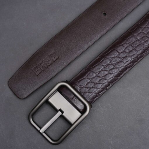 Zays Handcrafted Genuine Leather Belt for Men – Premium Quality, Adjustable, Stylish & Durable (ZMB121-Chocolate) - Image 6