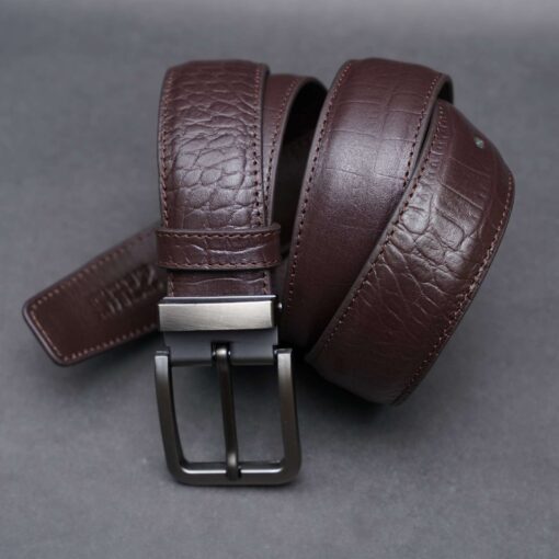 Zays Handcrafted Genuine Leather Belt for Men – Premium Quality, Adjustable, Stylish & Durable (ZMB126-Chocolate) - Image 5