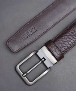 Zays Handcrafted Genuine Leather Belt for Men – Premium Quality, Adjustable, Stylish & Durable (ZMB126-Chocolate)