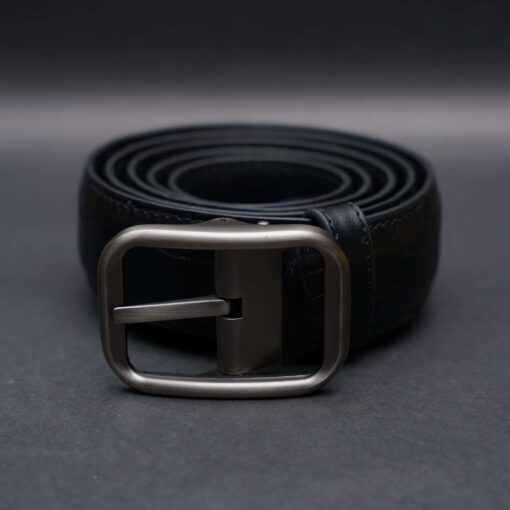 Zays Handcrafted Genuine Leather Belt for Men – Premium Quality, Adjustable, Stylish & Durable (ZMB122-Black) - Image 3