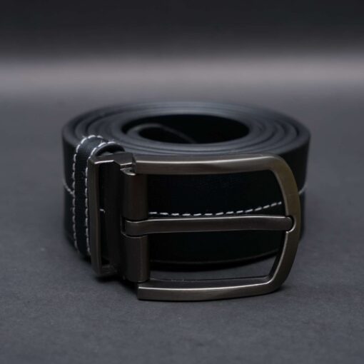 Zays Handcrafted Genuine Leather Belt for Men – Premium Quality, Adjustable, Stylish & Durable (ZMB132-Black) - Image 4