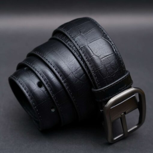 Zays Handcrafted Genuine Leather Belt for Men – Premium Quality, Adjustable, Stylish & Durable (ZMB122-Black) - Image 7