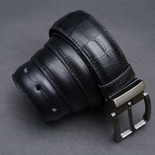 Zays Handcrafted Genuine Leather Belt for Men – Premium Quality, Adjustable, Stylish & Durable (ZMB127-Black) - Image 8