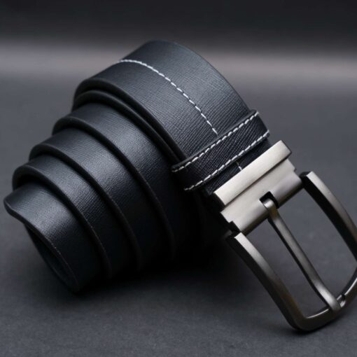 Zays Handcrafted Genuine Leather Belt for Men – Premium Quality, Adjustable, Stylish & Durable (ZMB132-Black) - Image 7