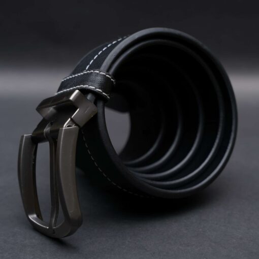 Zays Handcrafted Genuine Leather Belt for Men – Premium Quality, Adjustable, Stylish & Durable (ZMB132-Black) - Image 6