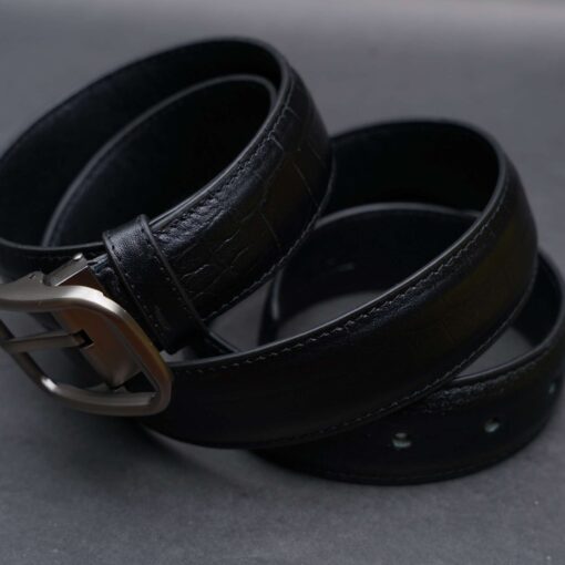 Zays Handcrafted Genuine Leather Belt for Men – Premium Quality, Adjustable, Stylish & Durable (ZMB122-Black) - Image 5