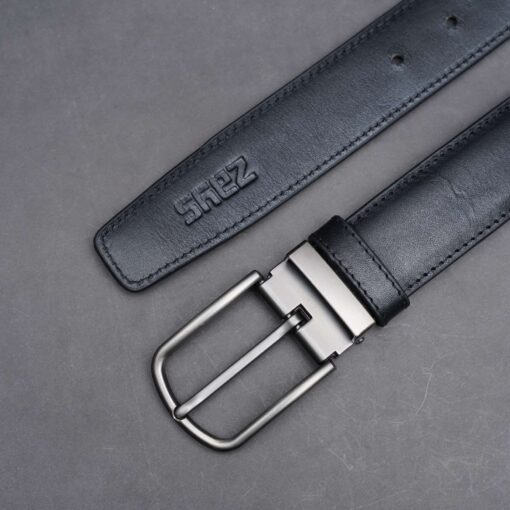 Zays Handcrafted Genuine Leather Belt for Men – Premium Quality, Adjustable, Stylish & Durable (ZMB134-Black) - Image 4