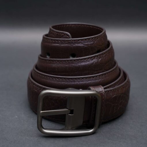 Zays Handcrafted Genuine Leather Belt for Men – Premium Quality, Adjustable, Stylish & Durable (ZMB123-Chocolate) - Image 2