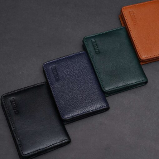 Zays Premium Eco-Friendly Leather Magnetic Card Holder Mini Wallet (CW113-Green) - Image 6