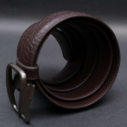 Zays Handcrafted Genuine Leather Belt for Men – Premium Quality, Adjustable, Stylish & Durable (ZMB123-Chocolate) - Image 4