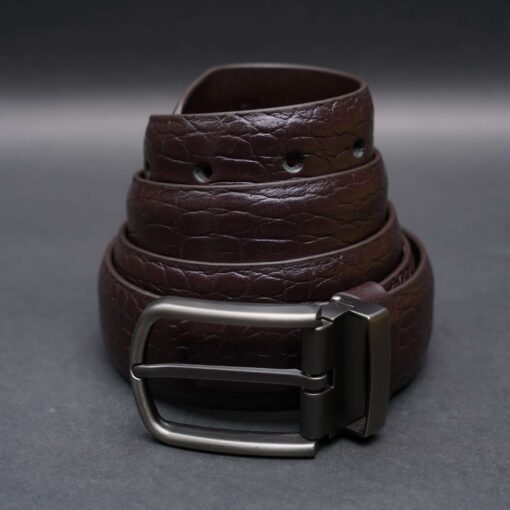26 Zays Handcrafted Genuine Leather Belt for Men – Premium Quality, Adjustable, Stylish & Durable (ZMB135-Chocolate) - Image 1