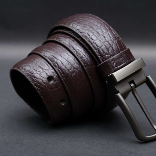 Zays Handcrafted Genuine Leather Belt for Men – Premium Quality, Adjustable, Stylish & Durable (ZMB135-Chocolate) - Image 2