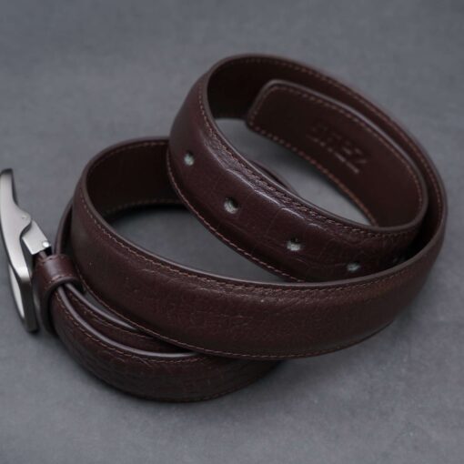 Zays Handcrafted Genuine Leather Belt for Men – Premium Quality, Adjustable, Stylish & Durable (ZMB123-Chocolate) - Image 3