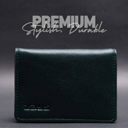 29 Zays Premium Eco-Friendly Leather Magnetic Card Holder Mini Wallet (CW113-Green) - Image 1